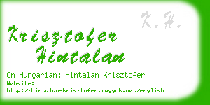 krisztofer hintalan business card